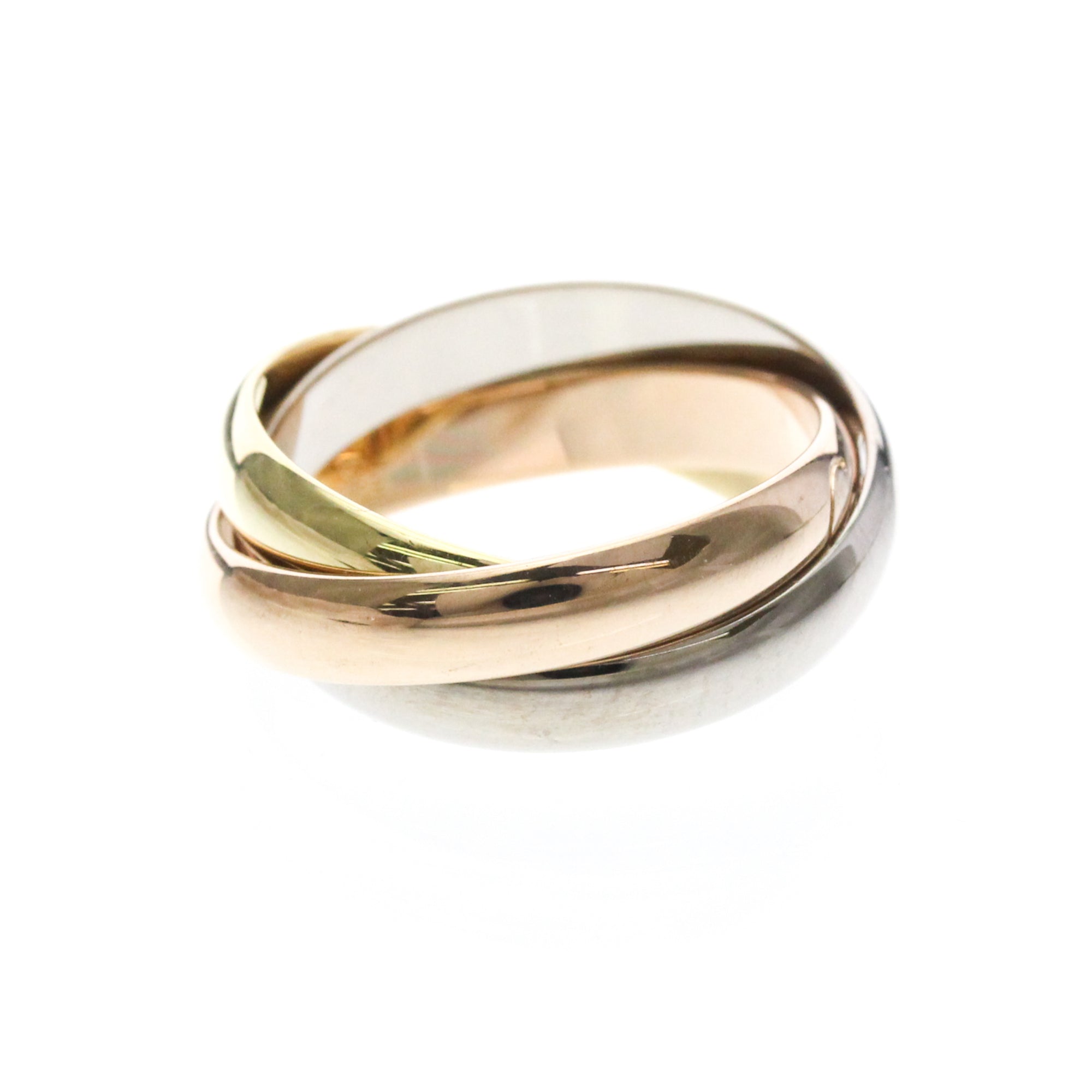 Cartier Trinity 18K Tricolor Gold With Cultured Pearls Gold Gold Earrings Jewelry (Pre-Owned)