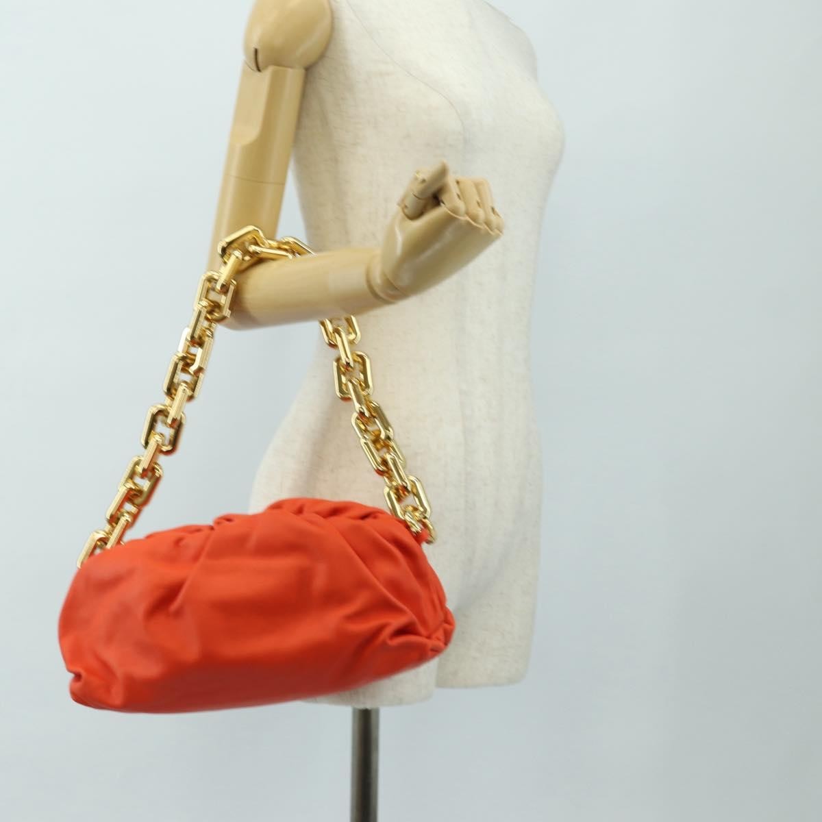 Bottega Veneta The Chain Leather Orange Leather Shoulder Bag Bag (Pre-Owned)
