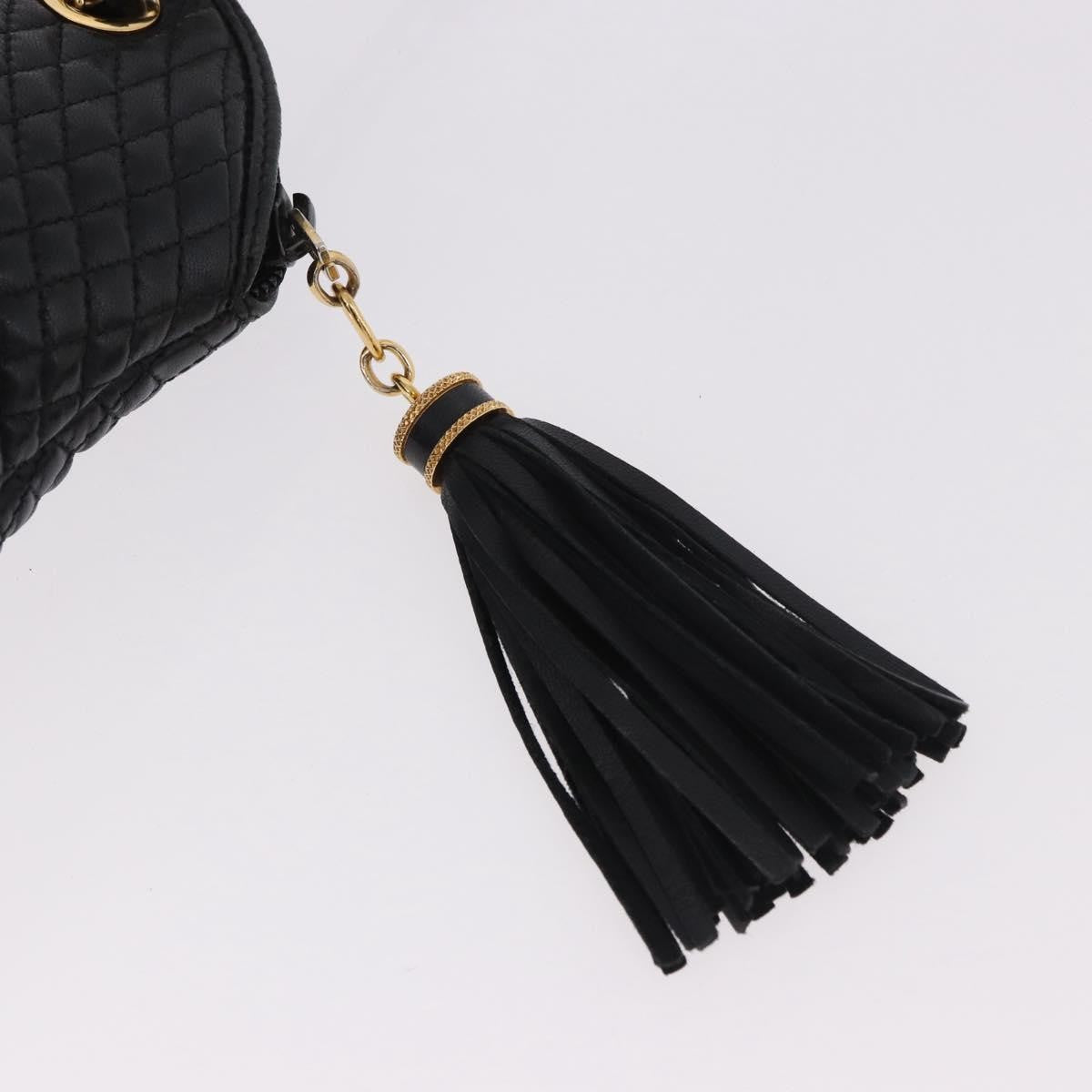 Bally Vintage Chain Quilted Leather Black Leather Shoulder Bag Bag (Pre-Owned)