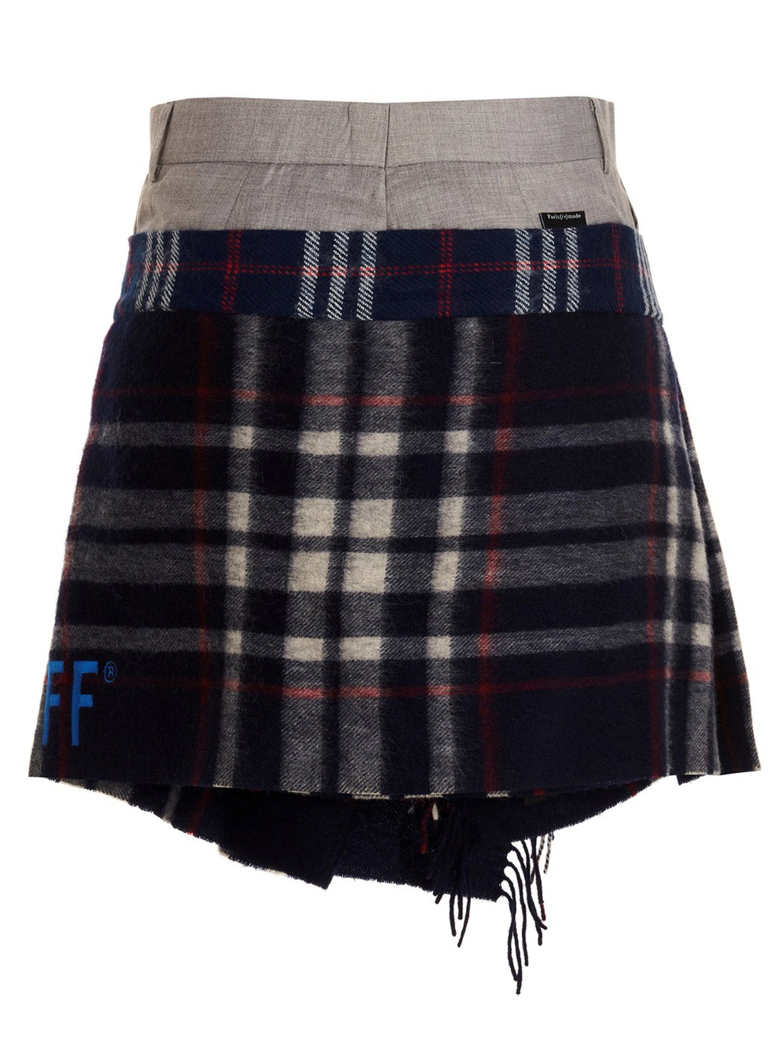1/Off Women's Check Scarf Reworked Skirt
