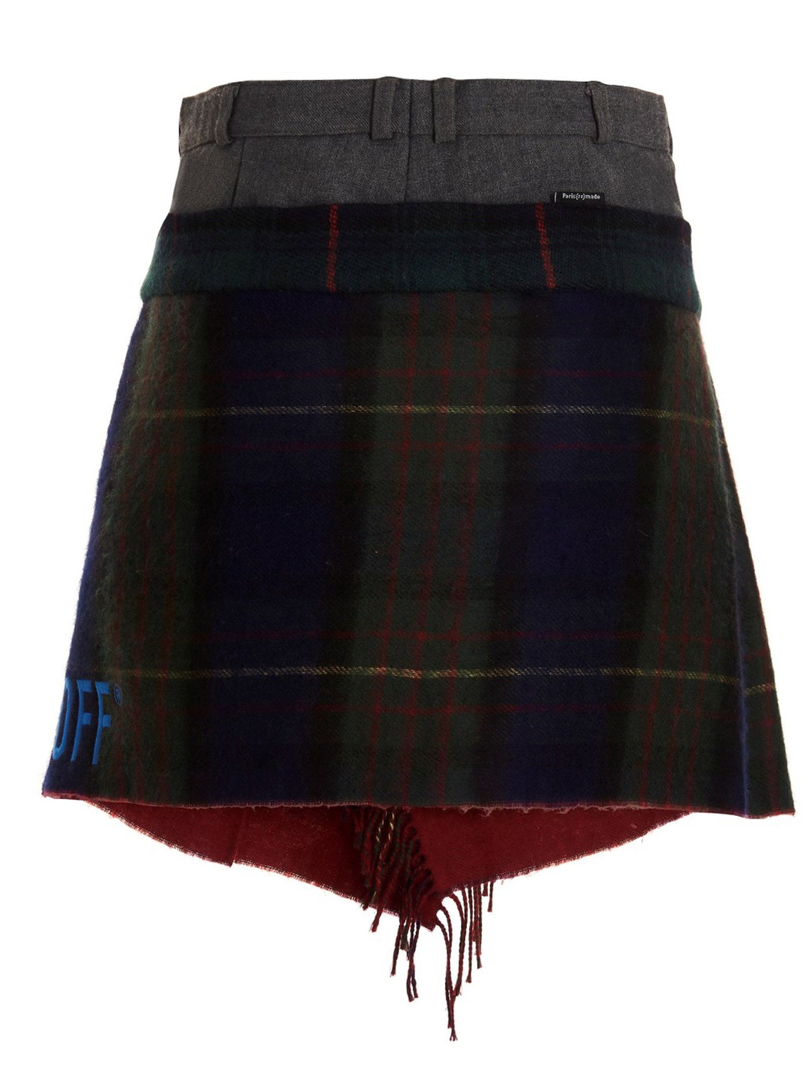 1/Off Women's Check Scarf Reworked Skirt