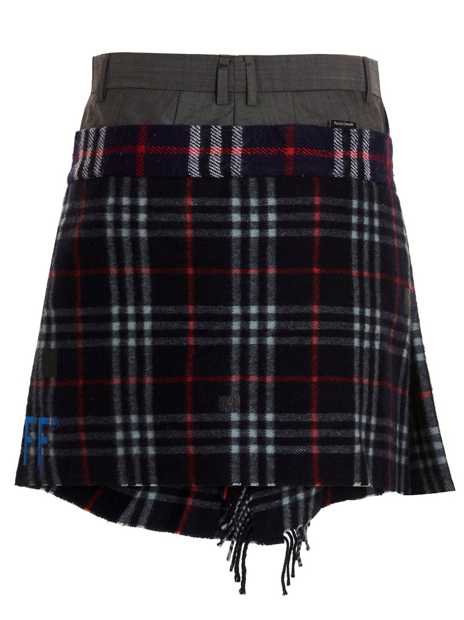 1/Off Women's Check Scarf Reworked Skirt