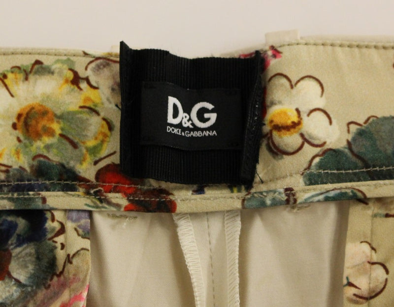 Dolce & Gabbana Elegant Beige Regular Fit Cotton Women's Pants