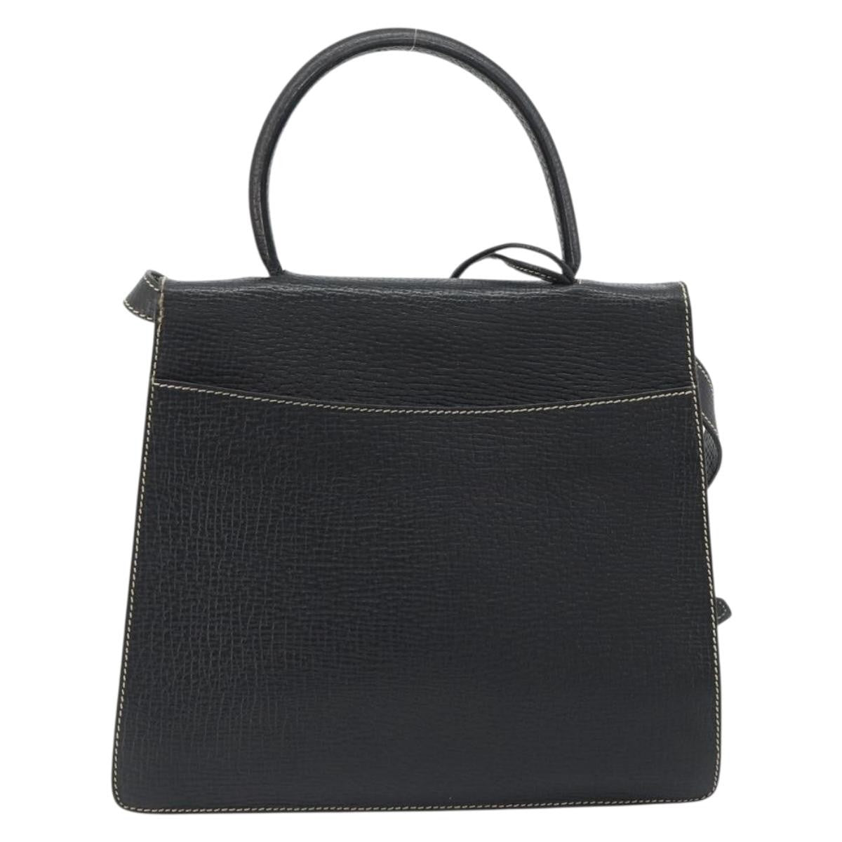 Loewe Barcelona Top Handle Leather Black Leather Handbag (Pre-Owned)