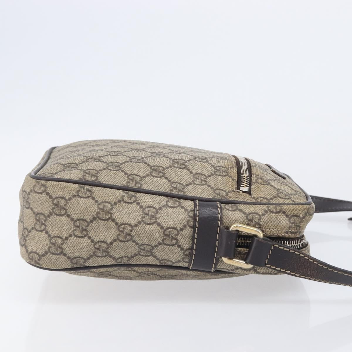 Gucci Front Zip Pocket Messenger Gg Coated Canvas Beige Canvas Shoulder Bag Bag (Pre-Owned)