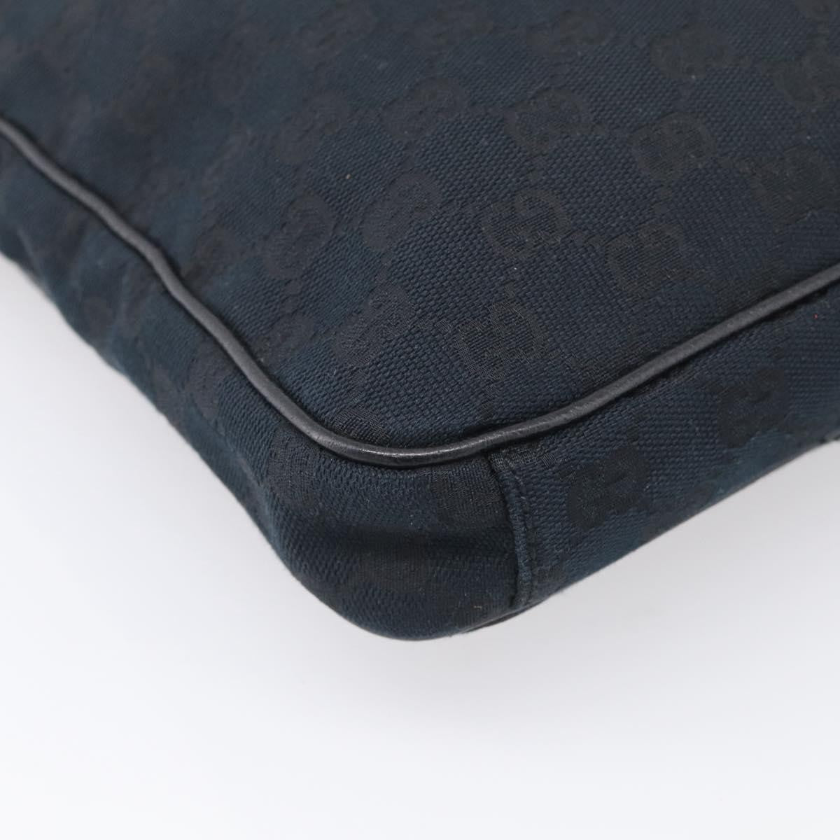 Gucci Front Zip Messenger Canvas And Leather Black Canvas Crossbody Bag Bag (Pre-Owned)