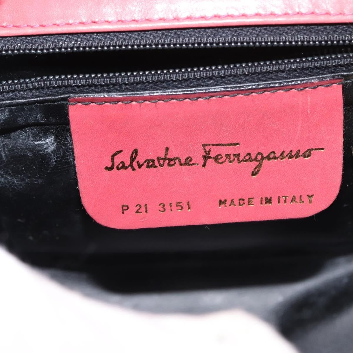 Salvatore Ferragamo Gancini Leather Pink Leather Shoulder Bag Bag (Pre-Owned)