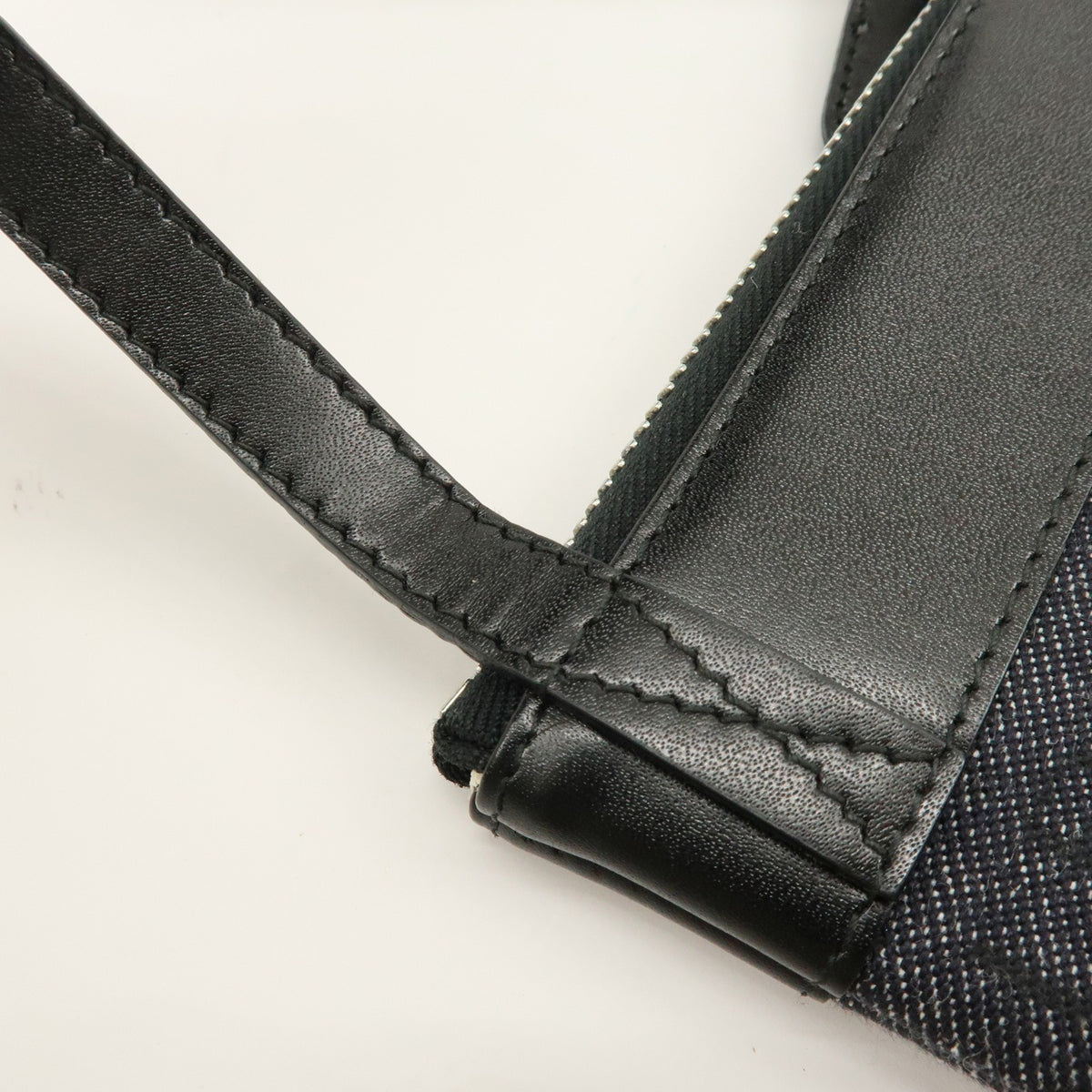 Bvlgari Logomania Canvas With Leather Black Denim_Jeans Shoulder Bag Bag (Pre-Owned)