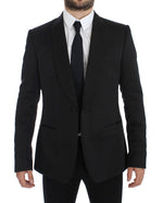 Dolce & Gabbana Exclusive Black Silk One Button Men's Blazer