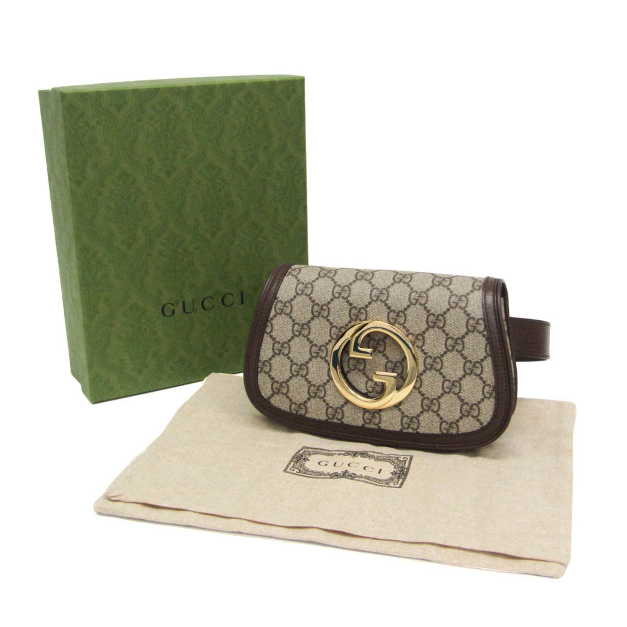 Gucci Blondie Belt Gg Coated Canvas Beige Canvas Clutche & Pouche Bag (Pre-Owned)