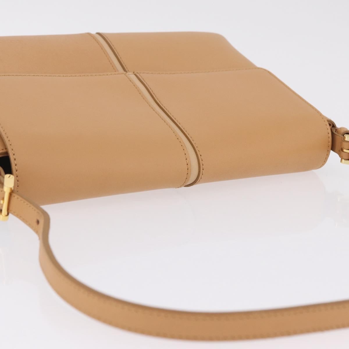 Burberry Shoulder Bag Leather Beige Leather Shoulder Bag Bag (Pre-Owned)