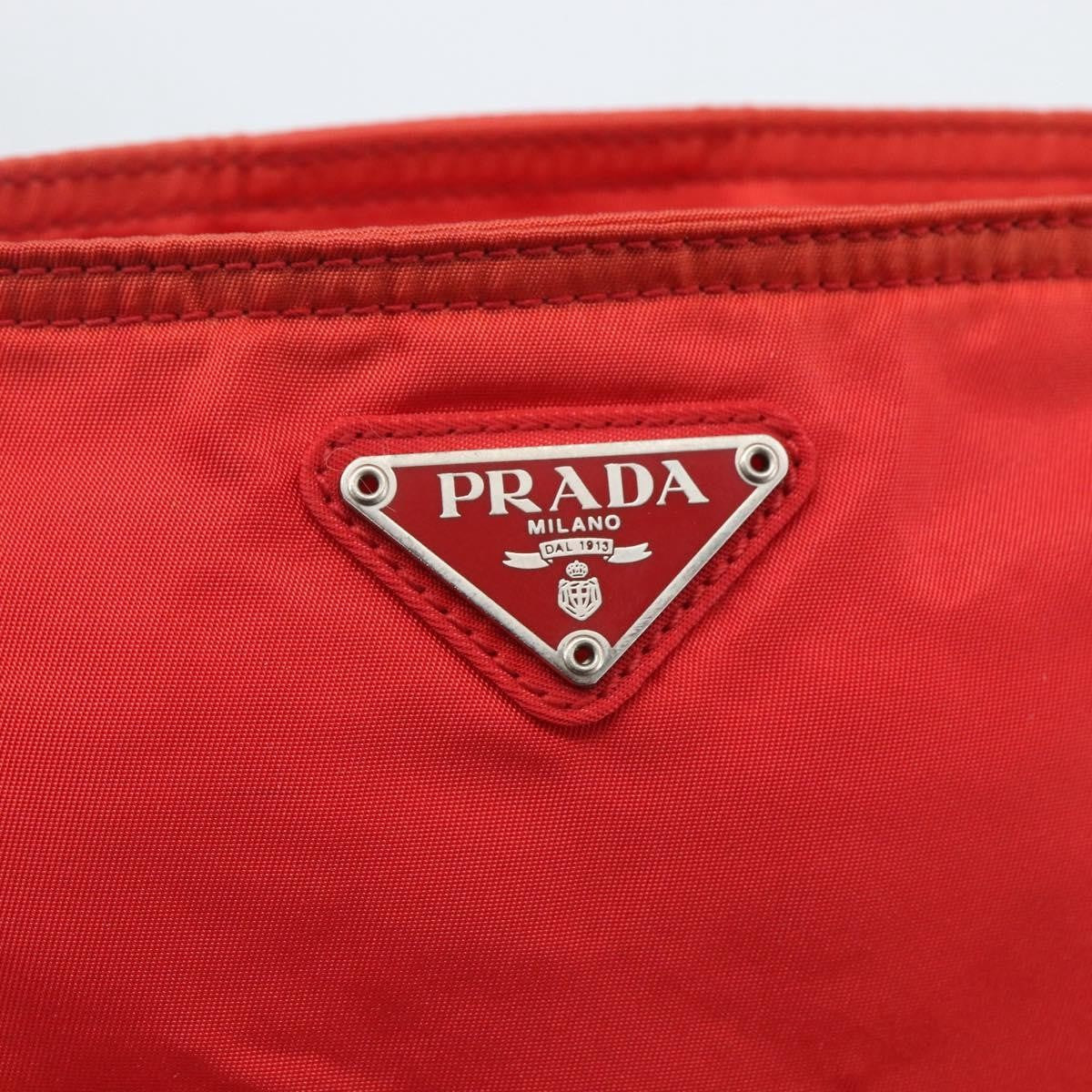 Prada Zip Top Messenger Tessuto Red Nylon Shoulder Bag Bag (Pre-Owned)