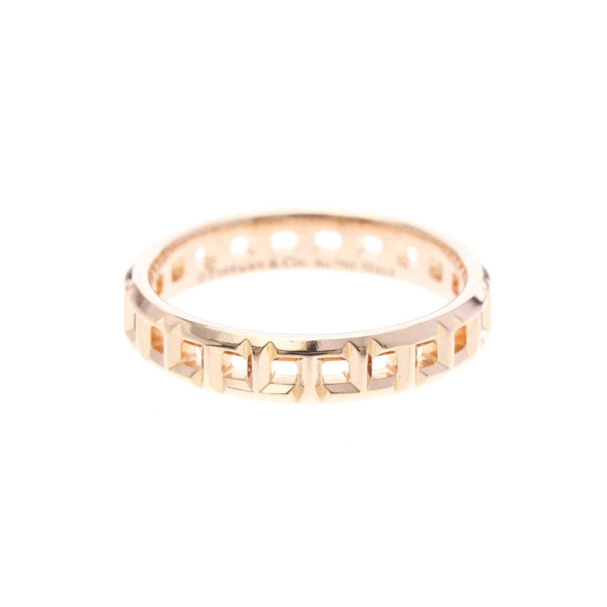 Tiffany & Co. T True 18K Rose Gold Gold Pink_Gold Ring Jewelry (Pre-Owned)