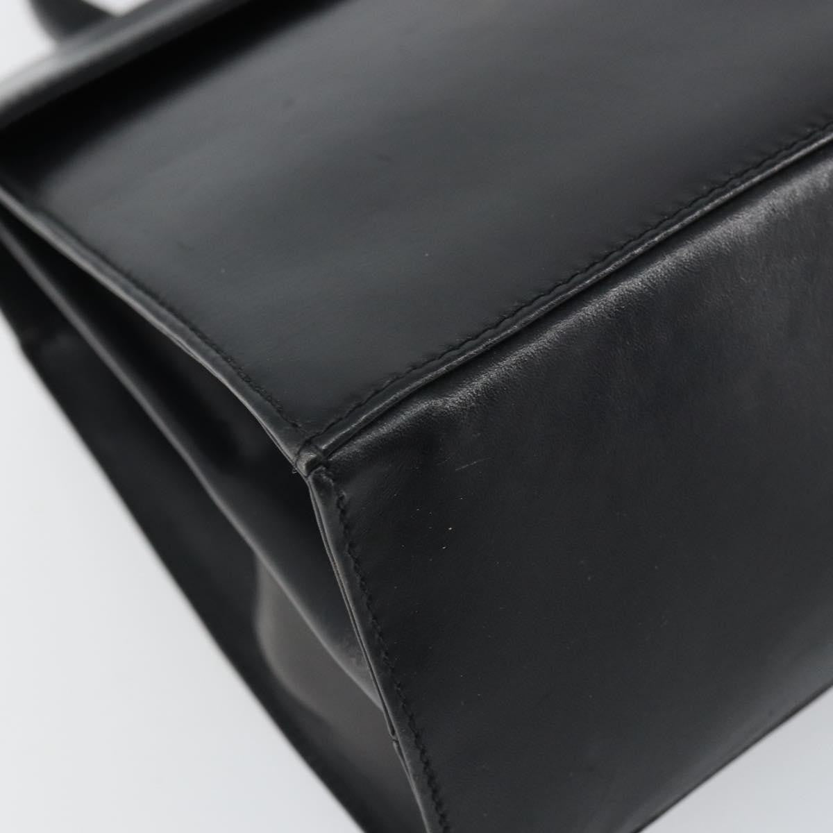 Salvatore Ferragamo Gancini Convertible Top Handle Leather Black Leather Handbag (Pre-Owned)