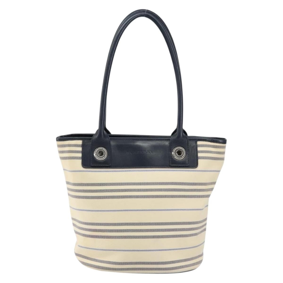 Burberry Vintage Canvas Beige Canvas Tote Bag Bag (Pre-Owned)
