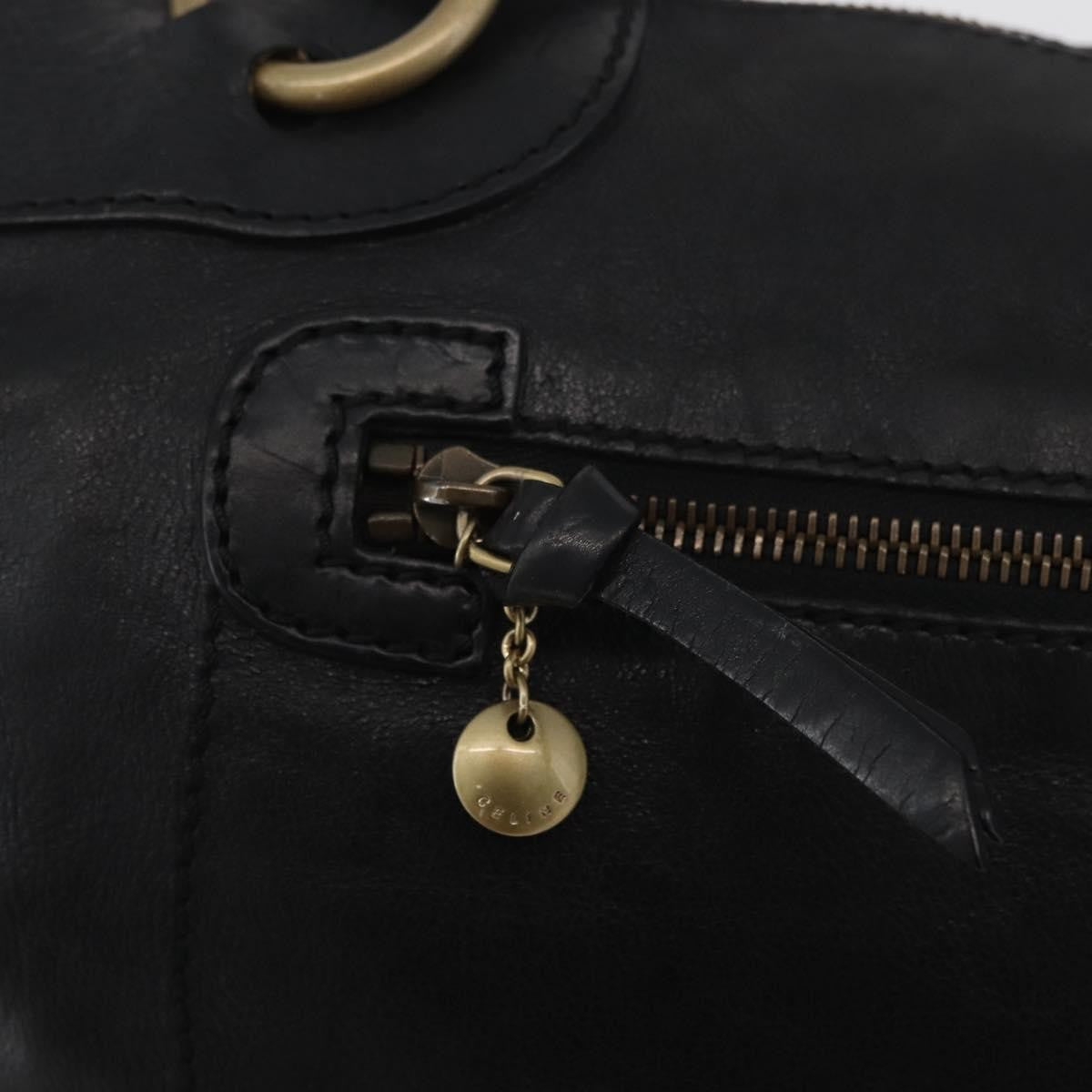 Celine Vintage Leather Black Leather Handbag (Pre-Owned)