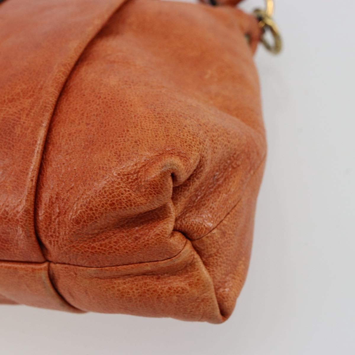 Chloe Heloise Zip Tote Leather Orange Leather Handbag (Pre-Owned)