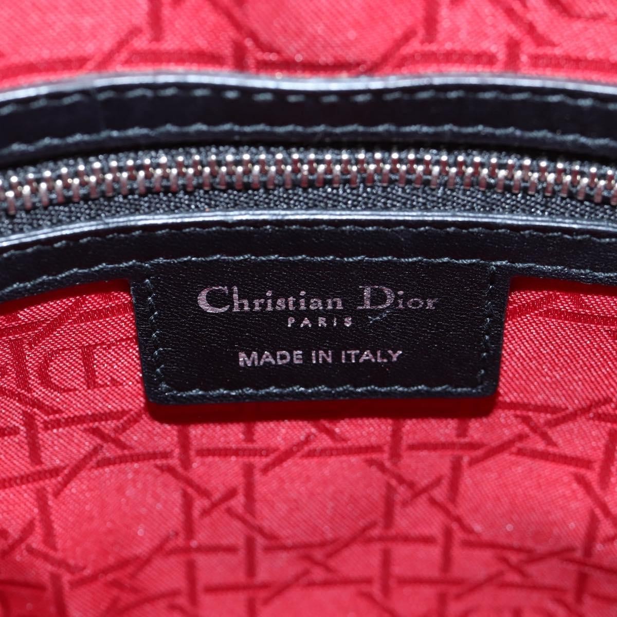 Christian Dior Lady Dior Lambskin Black Leather Handbag (Pre-Owned)