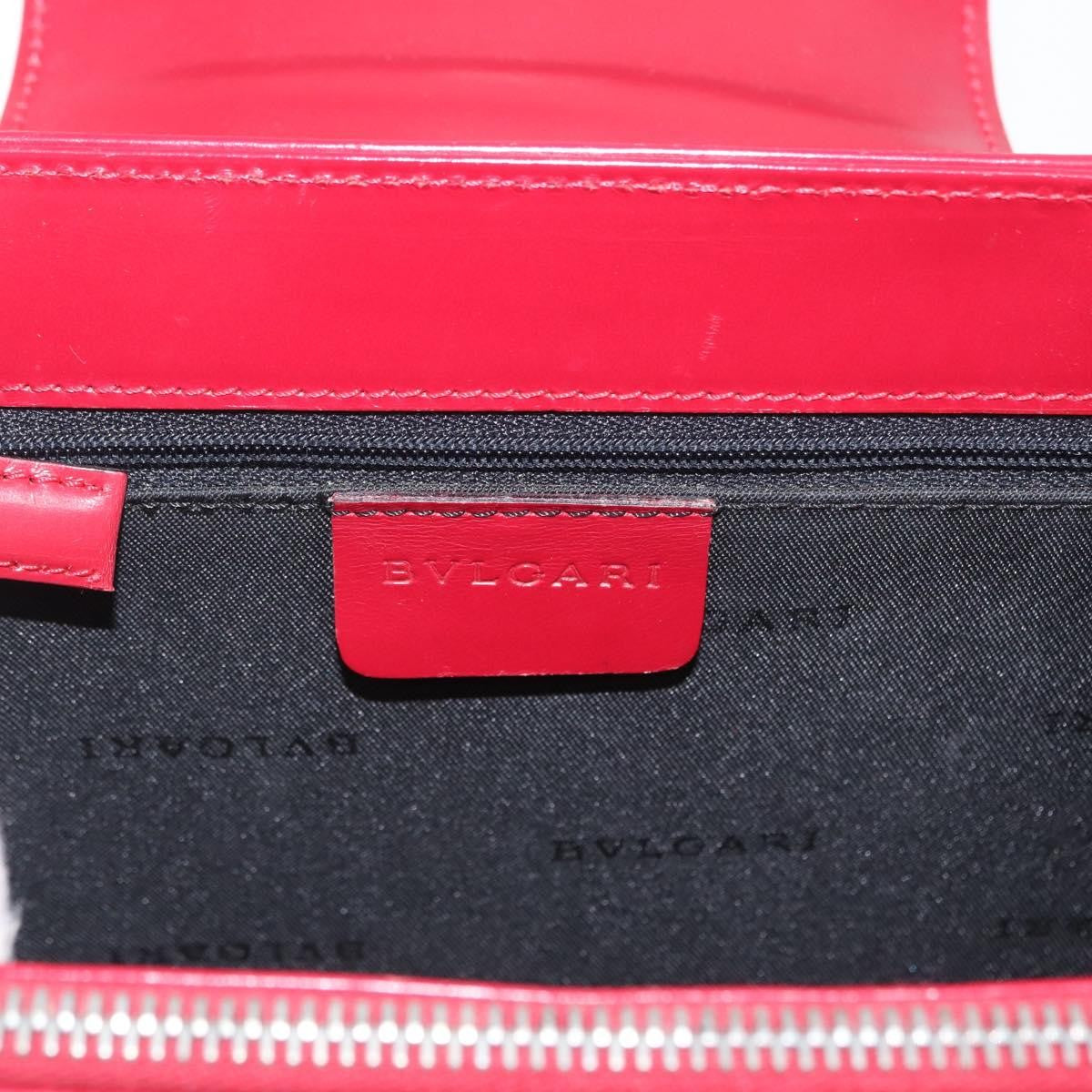 Bvlgari Top Handle Leather Red Leather Handbag (Pre-Owned)