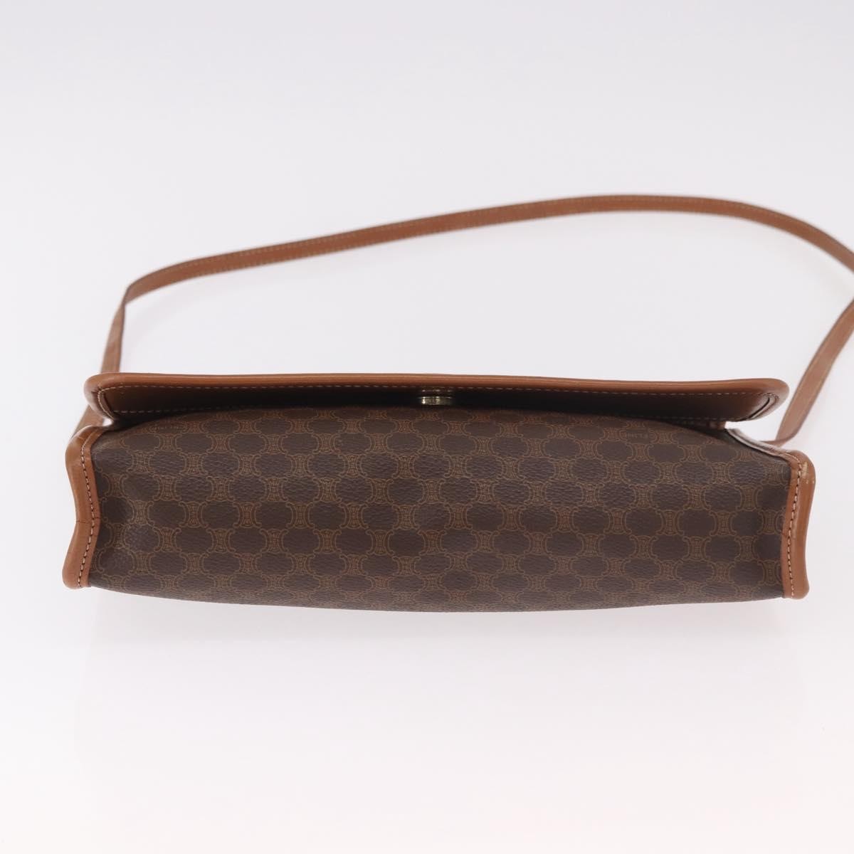 Celine Vintage Macadam Canvas And Leather Brown Canvas Shoulder Bag Bag (Pre-Owned)