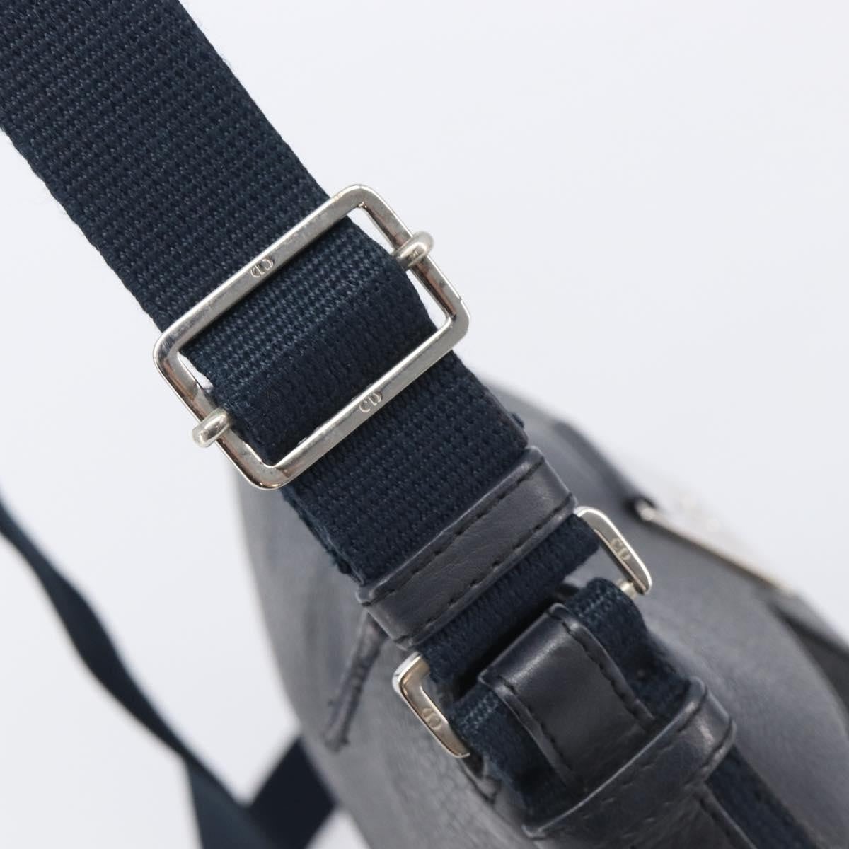 Christian Dior Vintage Street Chic Messenger Diorissimo Canvas And Leather Black Canvas Handbag (Pre-Owned)