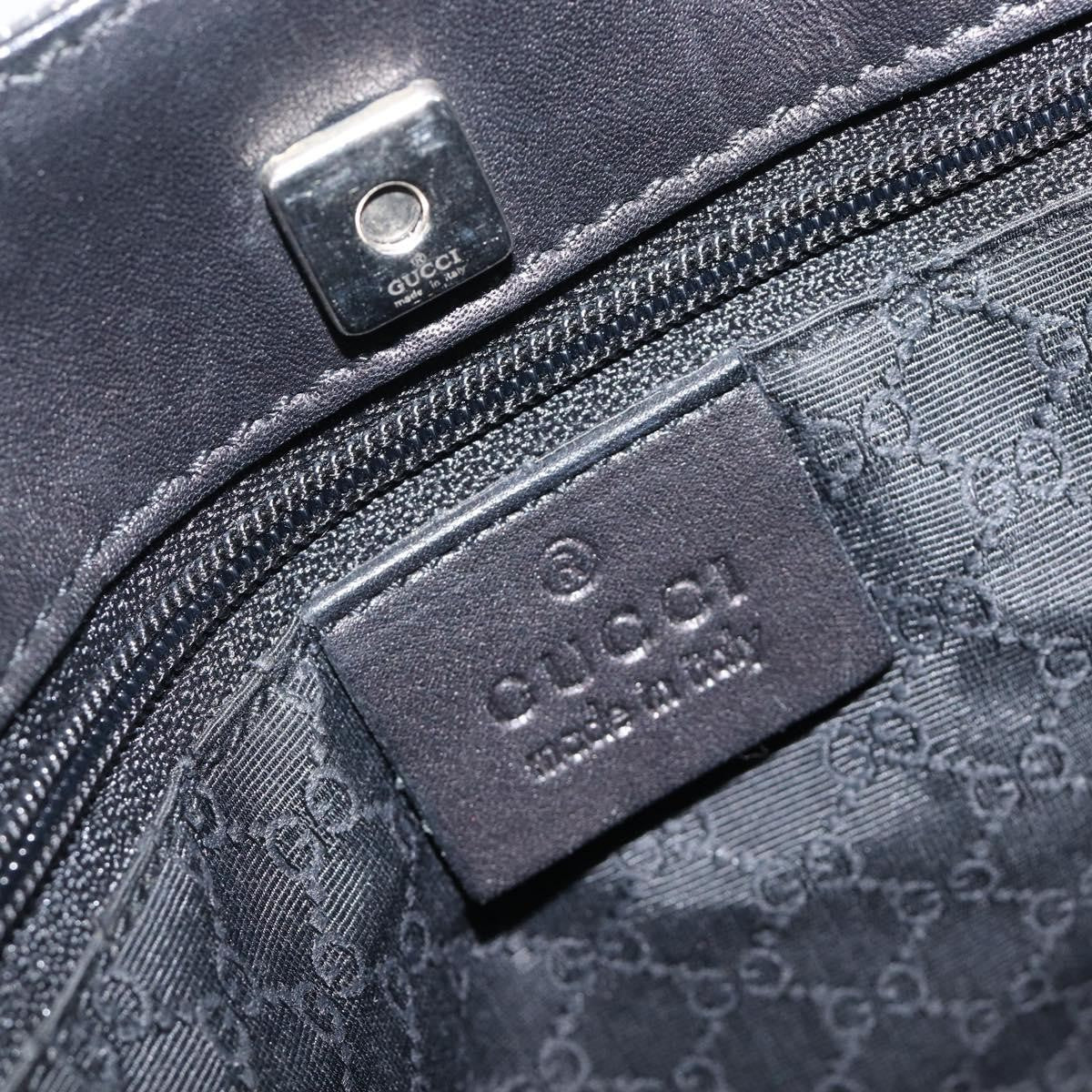 Gucci Sherry Line Tote Canvas Black Canvas Tote Bag Bag (Pre-Owned)