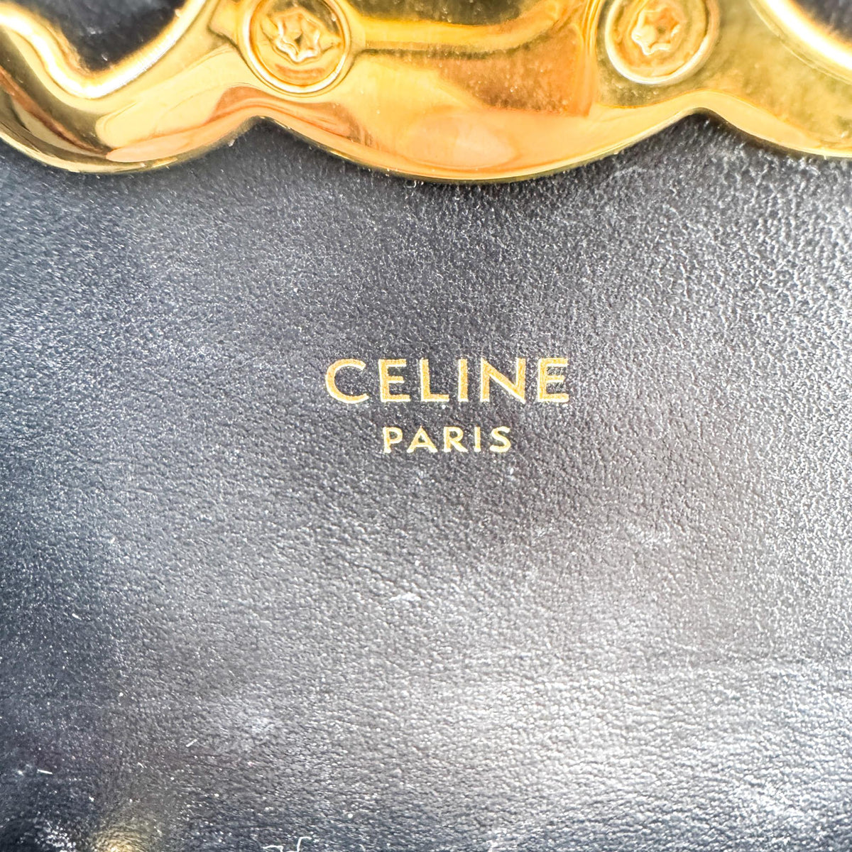 Celine Triomphe Triomphe Coated Canvas Black Leather Shoulder Bag Bag (Pre-Owned)