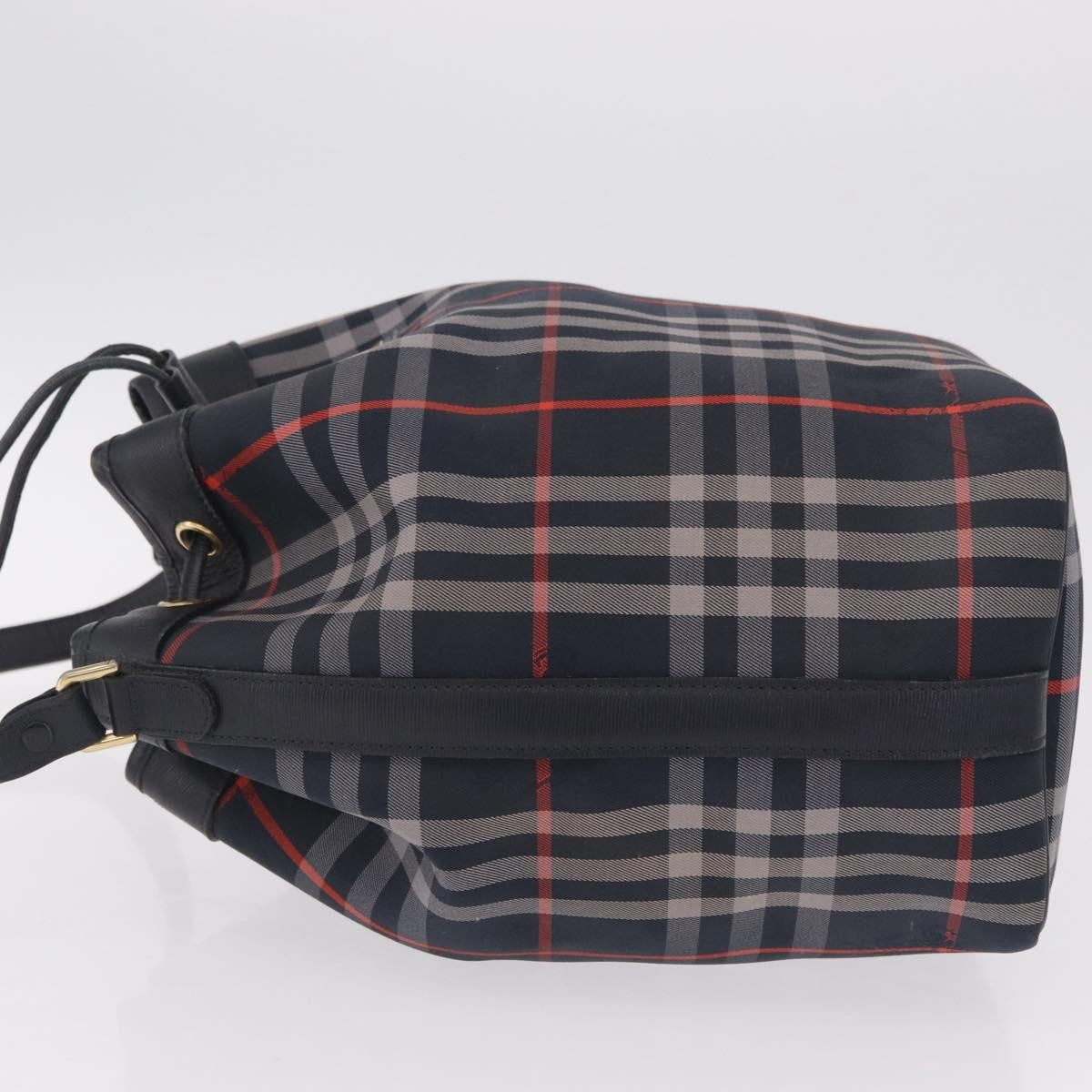 Burberry Nova Check Shoulder Bag Canvas Black Canvas Shoulder Bag Bag (Pre-Owned)