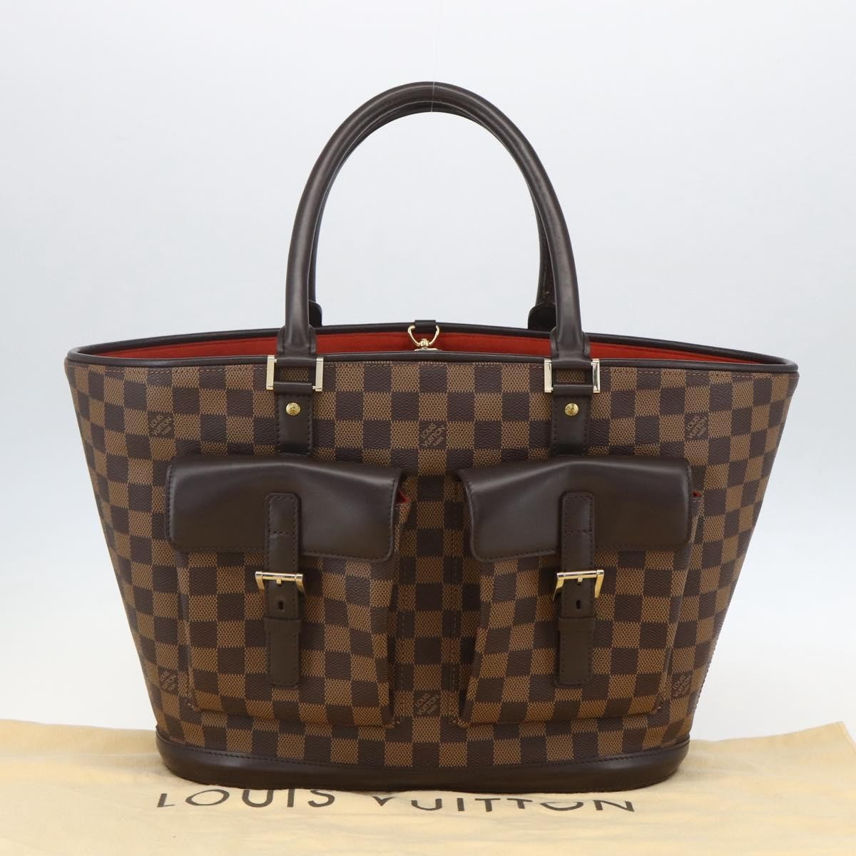 Louis Vuitton Manosque Damier Brown Canvas Handbag (Pre-Owned)