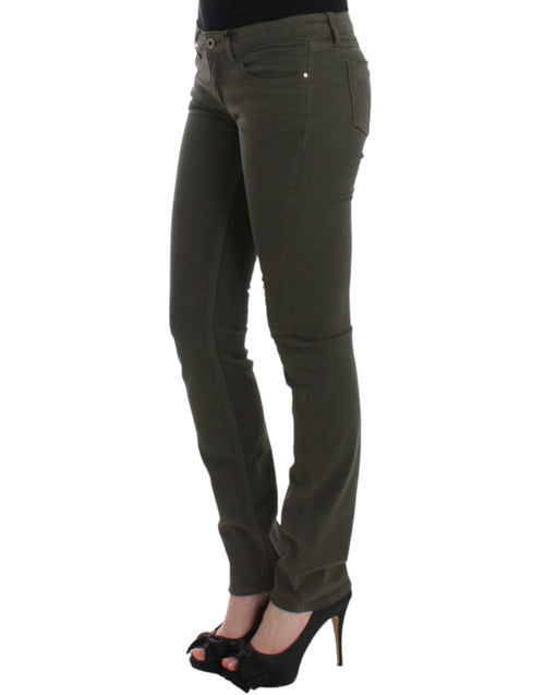 Costume National Chic Green Slim Leg Designer Women's Jeans