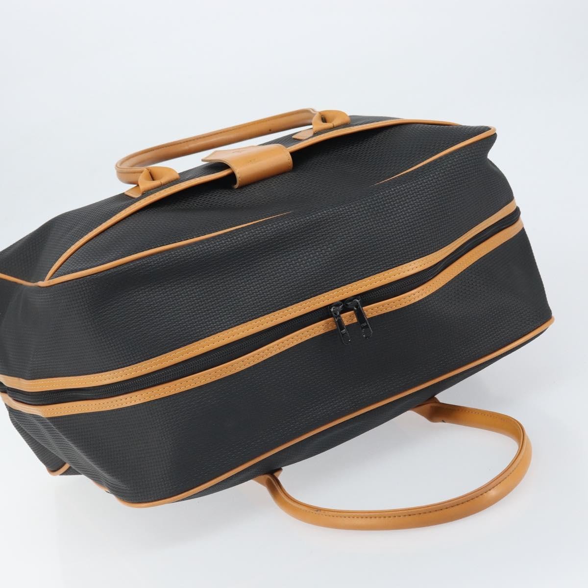 Saint Laurent Vintage Boston Pvc Leather Black Canvas Travel Bag Bag (Pre-Owned)