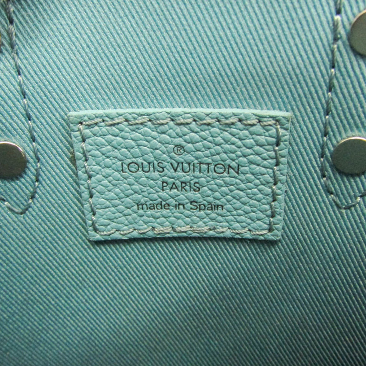 Louis Vuitton Sac Plat Limited Edition Marque Deposee Damier Giant Turquoise Canvas Handbag (Pre-Owned)