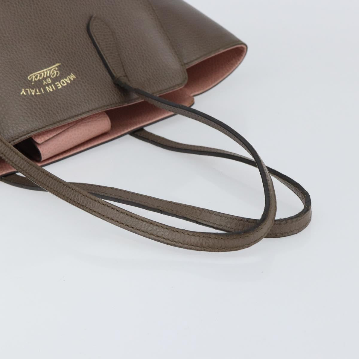 Gucci Swing Tote Leather Gray Leather Tote Bag Bag (Pre-Owned)