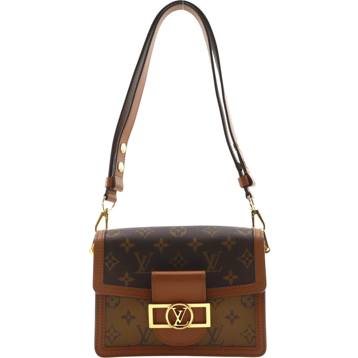 Louis Vuitton Dauphine Reverse Monogram Canvas Brown Canvas Shoulder Bag Bag (Pre-Owned)