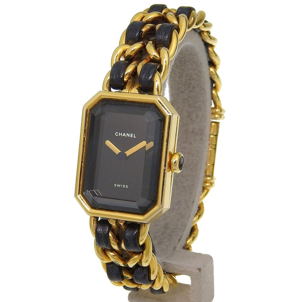 Chanel Premiere Rock Quartz Plated Metal And Leather Watch (Pre-Owned)