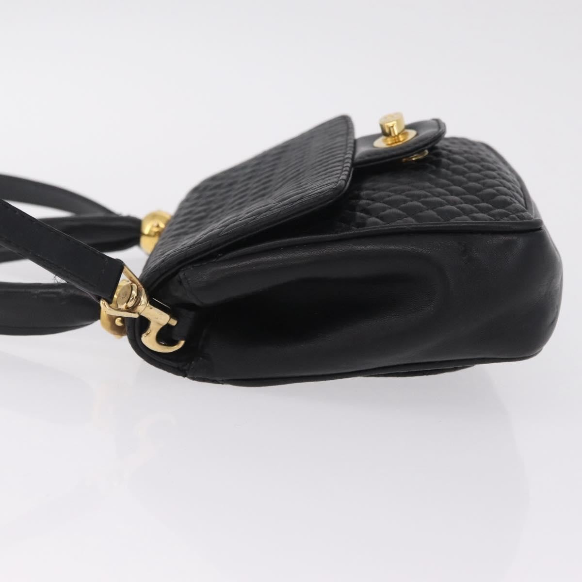 Bally Handbag Leather Black Leather Handbag (Pre-Owned)