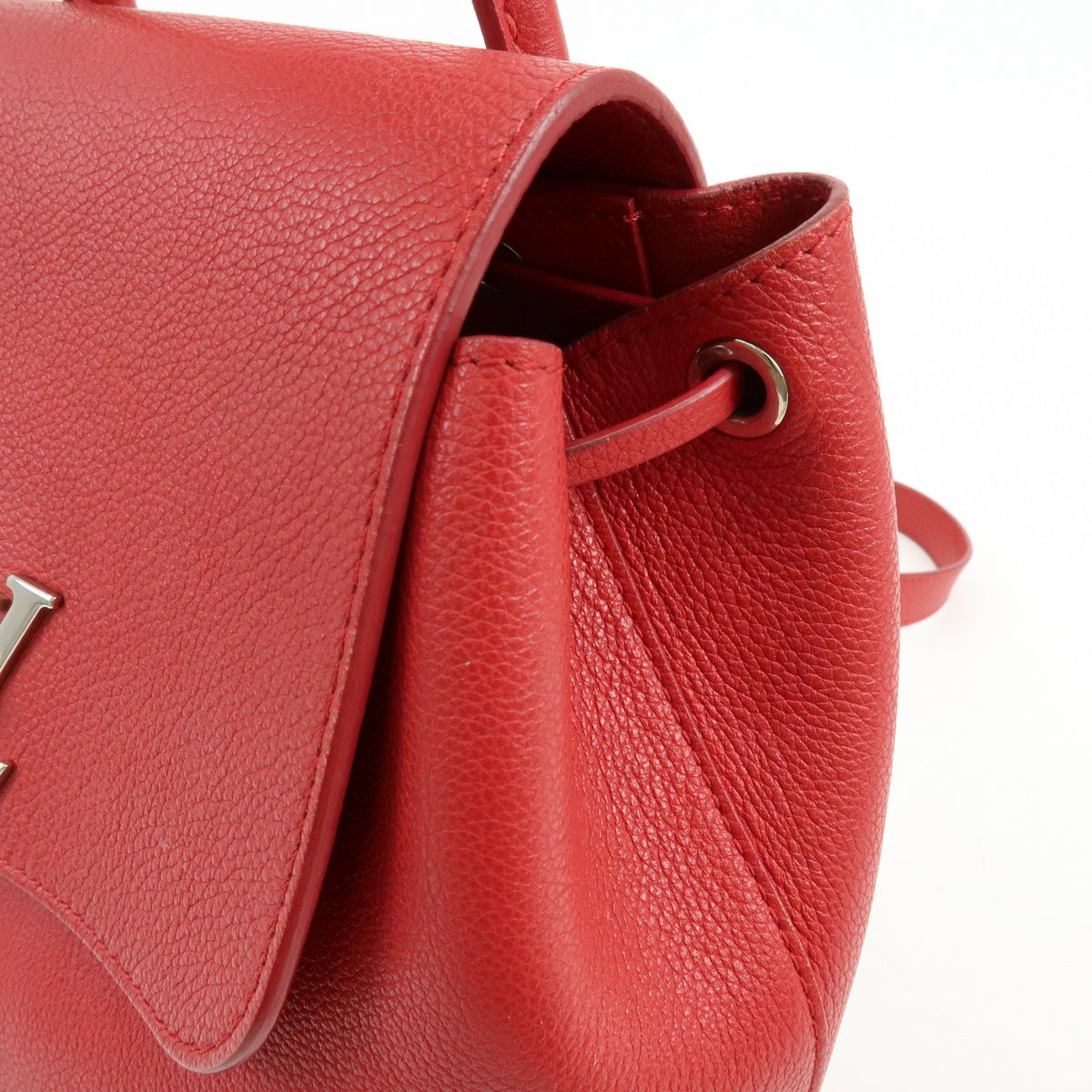 Louis Vuitton Lockme Leather Red Leather Backpack Bag (Pre-Owned)