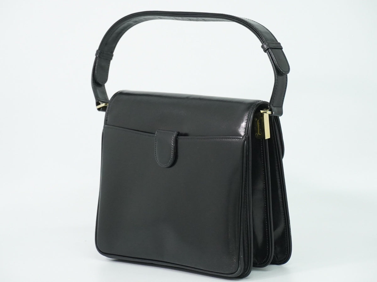 Gucci Shoulder Leather Black Leather Shoulder Bag Bag (Pre-Owned)