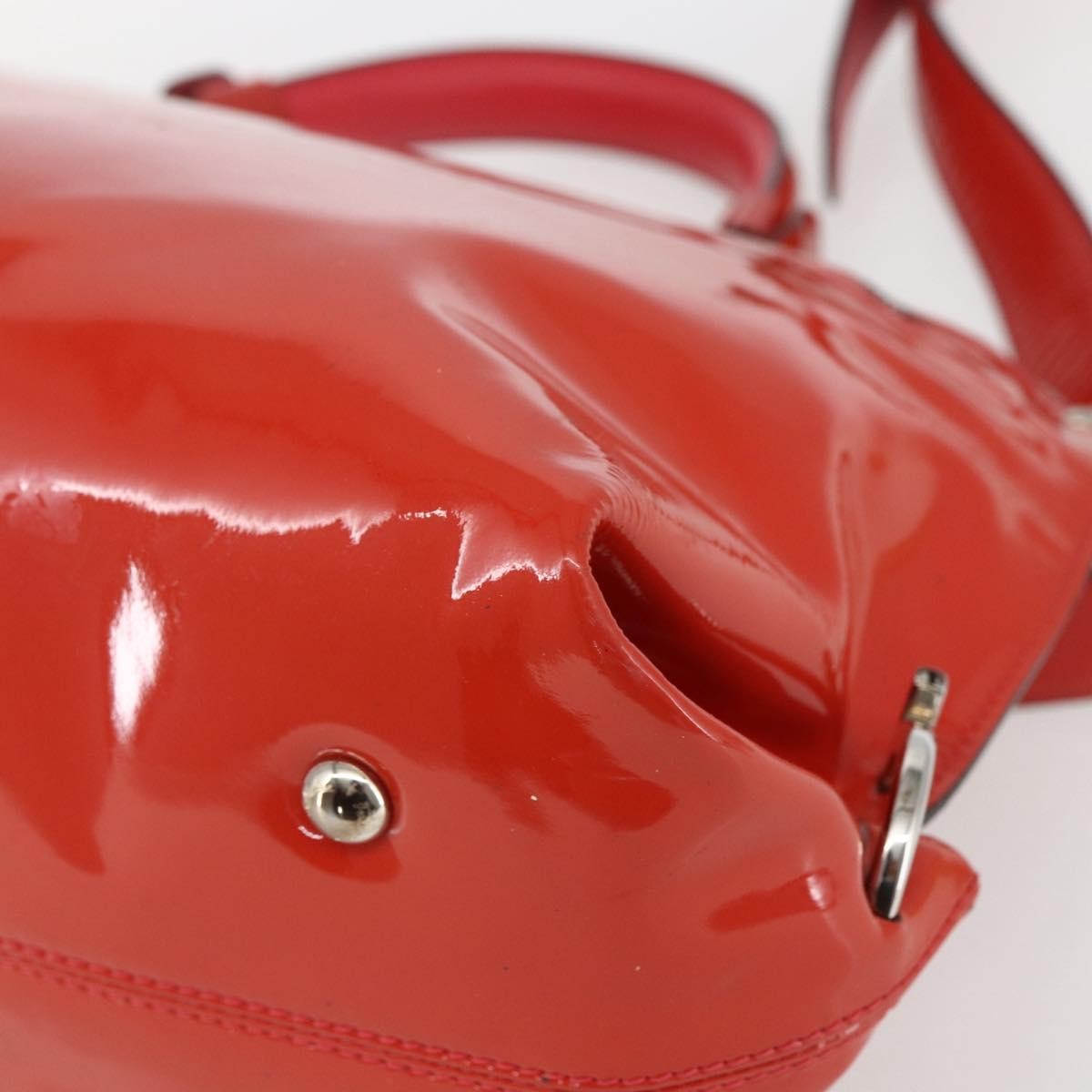 Salvatore Ferragamo Gancini Patent Leather Red Patent_Leather Handbag (Pre-Owned)