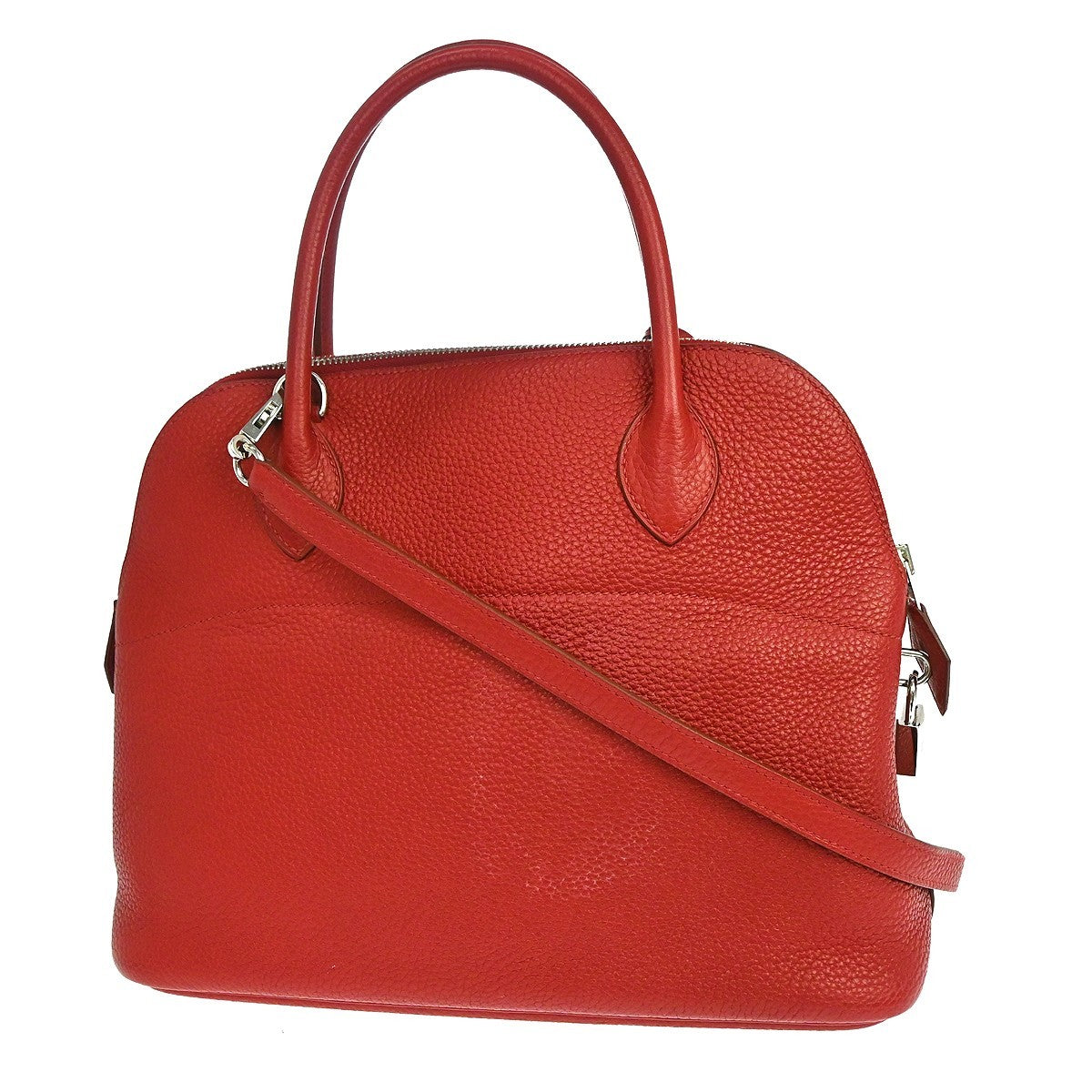 Hermes Bolide Clemence Red Leather Handbag (Pre-Owned)