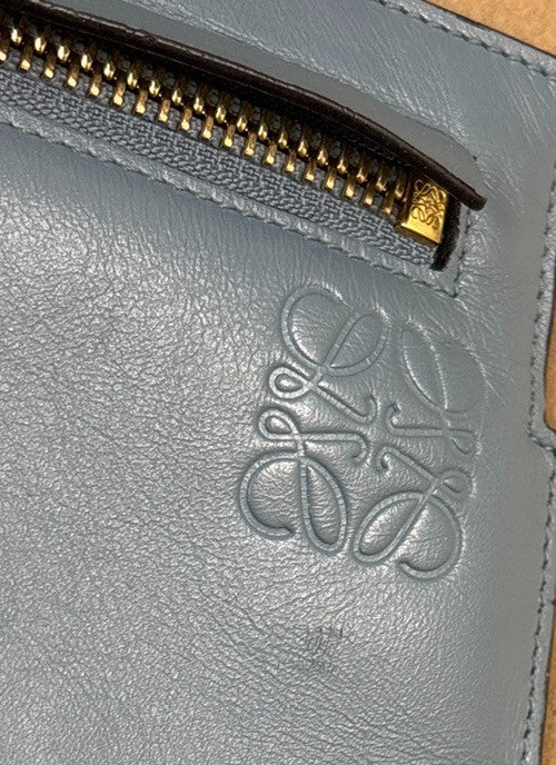 Loewe T Messenger Leather Blue Leather Shoulder Bag Bag (Pre-Owned)