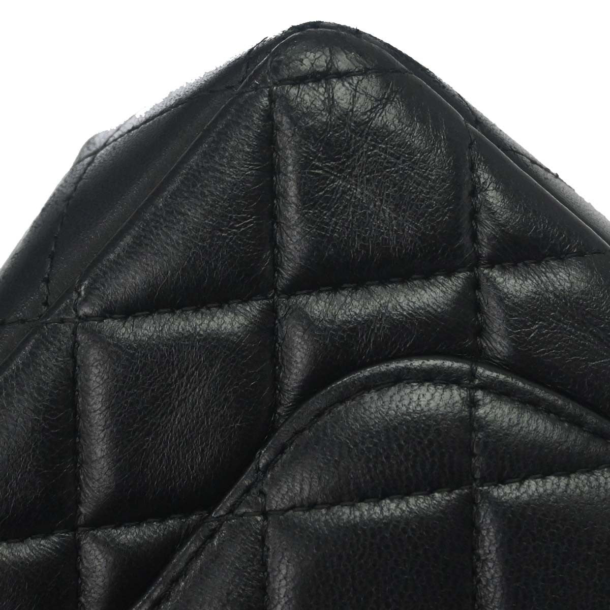 Chanel Classic Single Flap Quilted Lambskin Black Leather Shoulder Bag Bag (Pre-Owned)