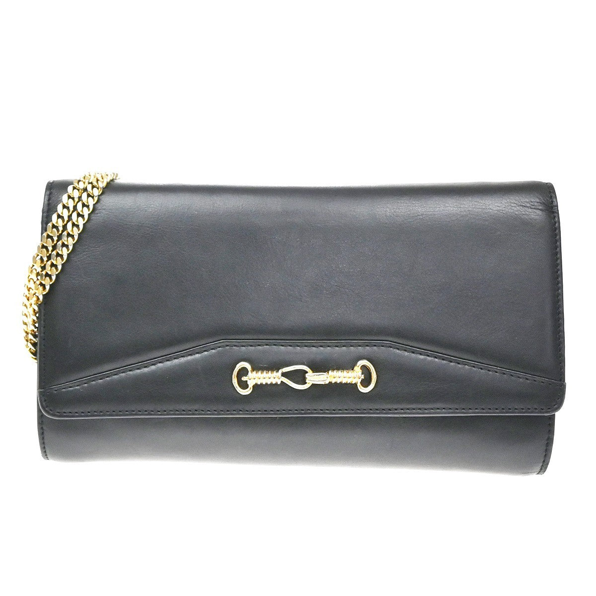 Celine Flap Shoulder Leather Black Leather Shoulder Bag Bag (Pre-Owned)