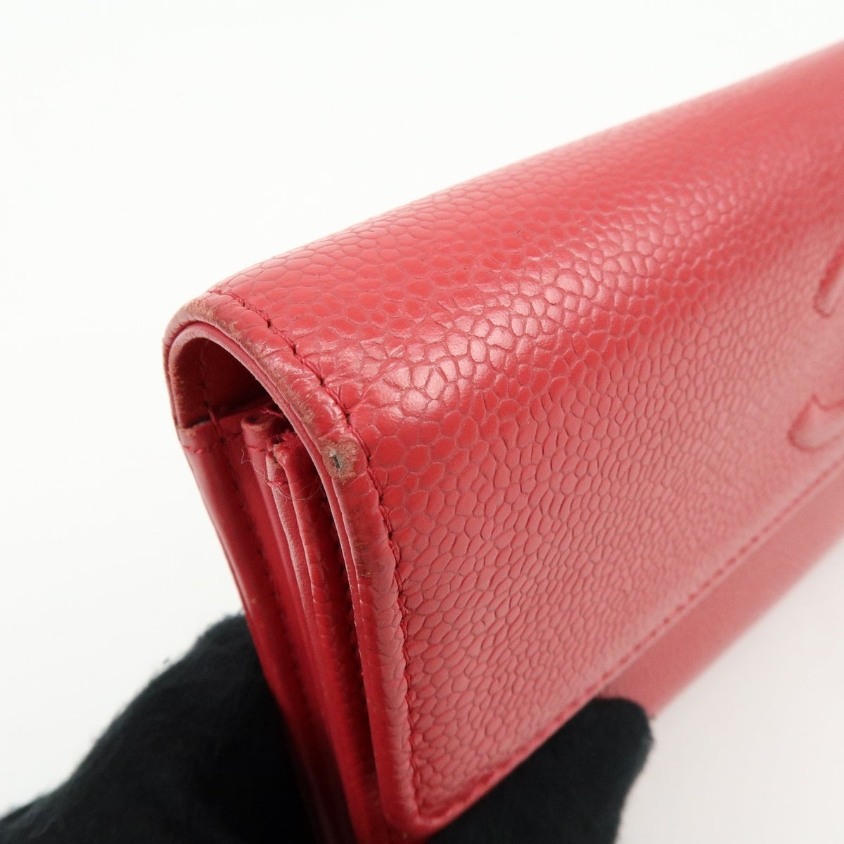 Chanel Timeless Cc Flap Caviar Red Calfskin Wallets Accessory (Pre-Owned)