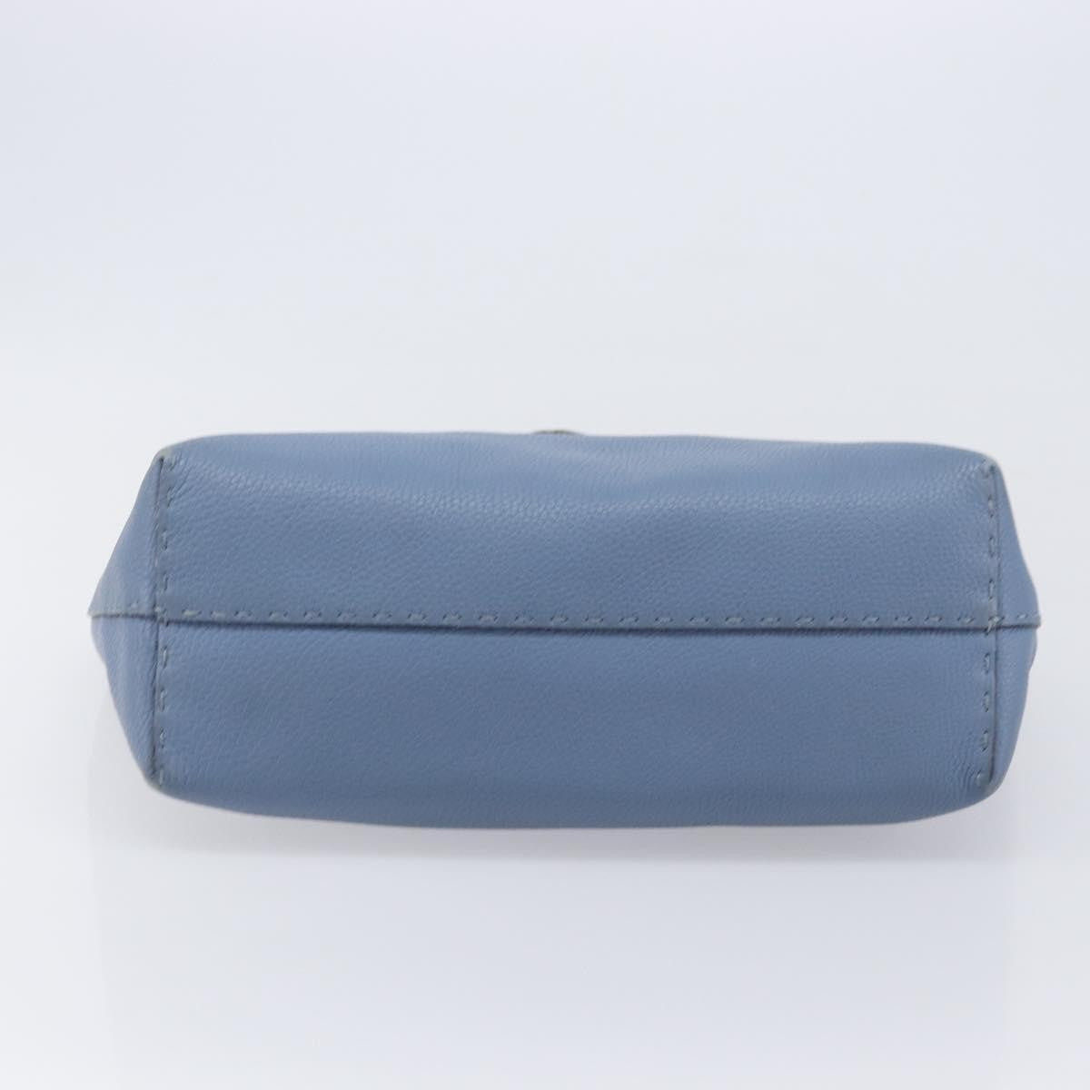 Fendi Selleria Carla Leather Blue Leather Tote Bag Bag (Pre-Owned)