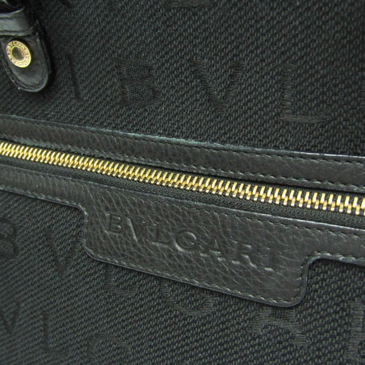 Bvlgari Logomania Canvas Black Canvas Handbag (Pre-Owned)