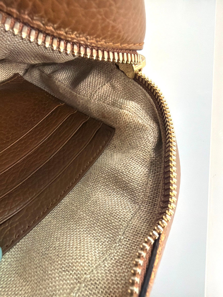 Gucci Bree Disco Gg Canvas With Leather Brown Canvas Crossbody Bag Bag (Pre-Owned)
