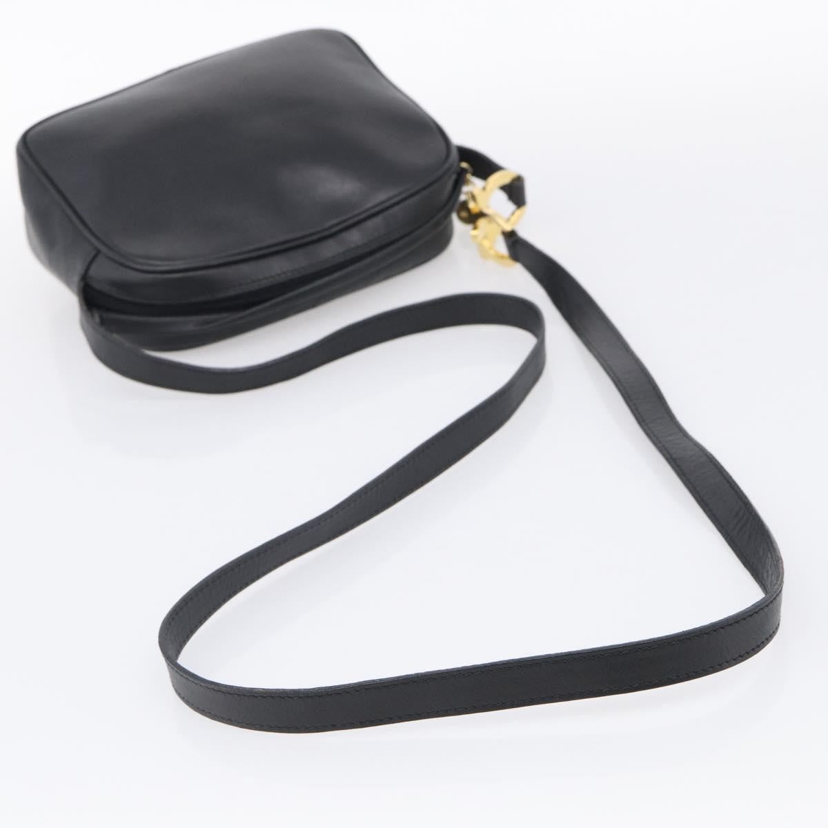 Salvatore Ferragamo Gancini Leather Black Leather Crossbody Bag Bag (Pre-Owned)