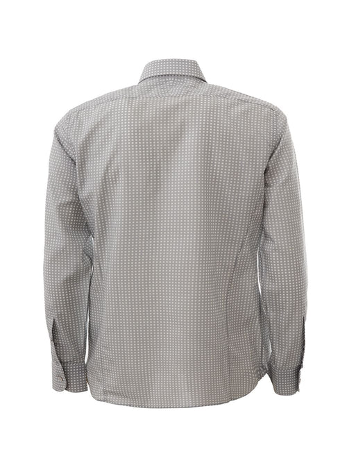 Tom Ford Elegant Grey Micro Print Cotton Men's Shirt