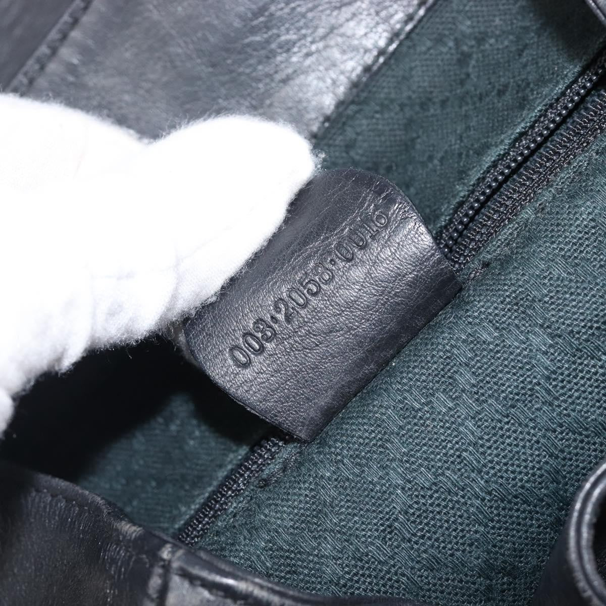 Gucci Vintage Bamboo Leather Black Leather Backpack Bag (Pre-Owned)